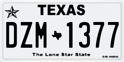 TX license plate DZM1377