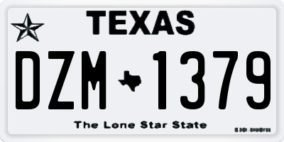 TX license plate DZM1379