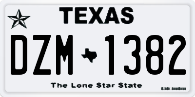 TX license plate DZM1382