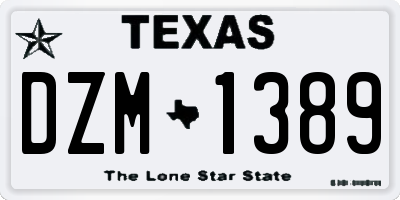 TX license plate DZM1389