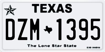 TX license plate DZM1395