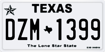 TX license plate DZM1399