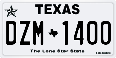 TX license plate DZM1400