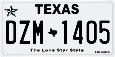 TX license plate DZM1405
