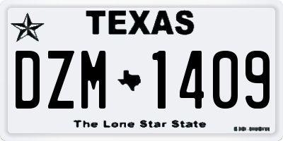 TX license plate DZM1409