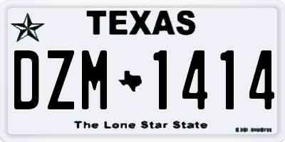 TX license plate DZM1414