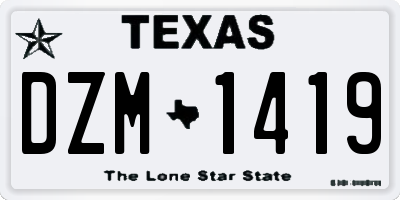 TX license plate DZM1419