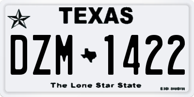 TX license plate DZM1422