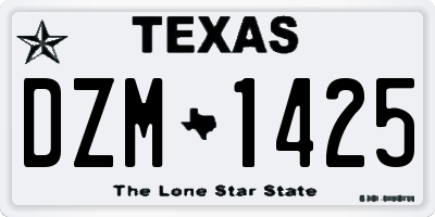 TX license plate DZM1425