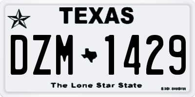 TX license plate DZM1429
