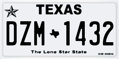 TX license plate DZM1432