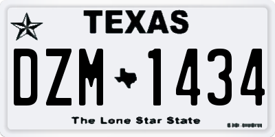 TX license plate DZM1434