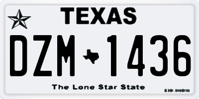 TX license plate DZM1436
