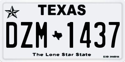 TX license plate DZM1437