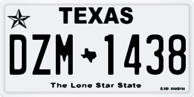 TX license plate DZM1438
