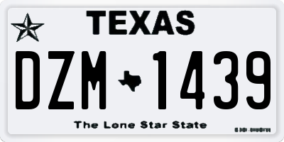 TX license plate DZM1439