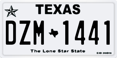TX license plate DZM1441
