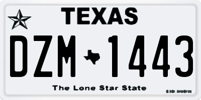TX license plate DZM1443