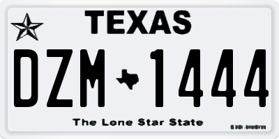 TX license plate DZM1444