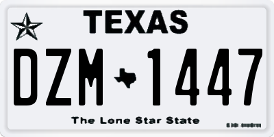 TX license plate DZM1447