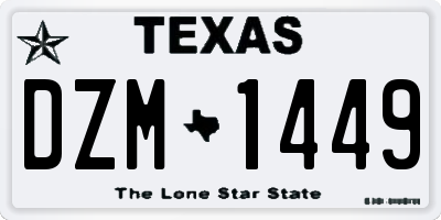 TX license plate DZM1449