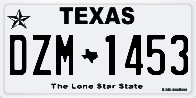 TX license plate DZM1453