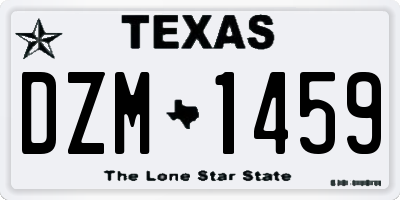 TX license plate DZM1459