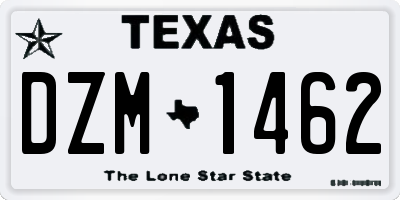 TX license plate DZM1462