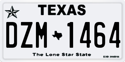 TX license plate DZM1464