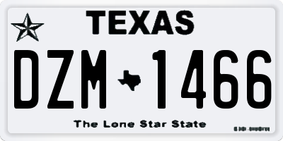 TX license plate DZM1466