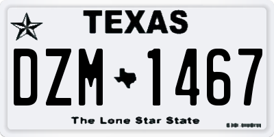 TX license plate DZM1467