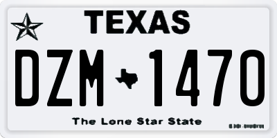 TX license plate DZM1470