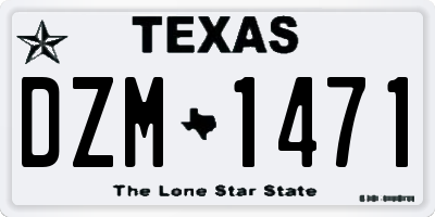 TX license plate DZM1471