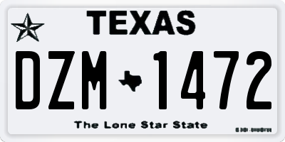TX license plate DZM1472