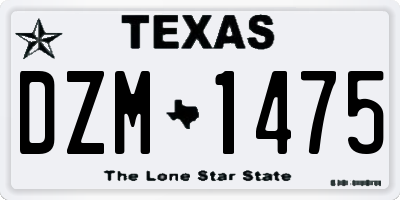 TX license plate DZM1475