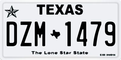 TX license plate DZM1479
