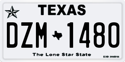 TX license plate DZM1480