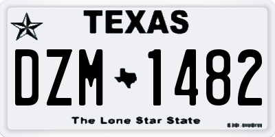 TX license plate DZM1482