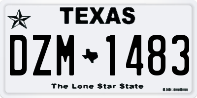 TX license plate DZM1483