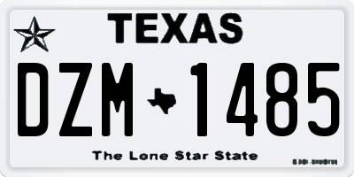 TX license plate DZM1485