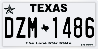 TX license plate DZM1486