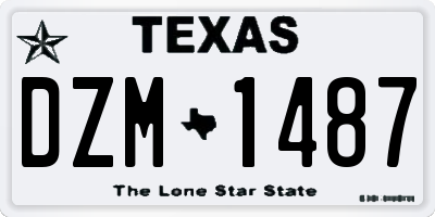 TX license plate DZM1487
