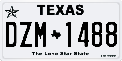 TX license plate DZM1488