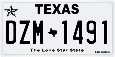 TX license plate DZM1491
