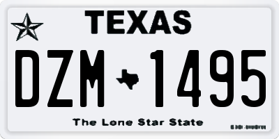 TX license plate DZM1495