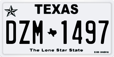 TX license plate DZM1497