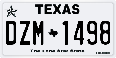 TX license plate DZM1498