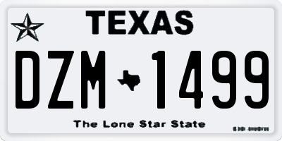 TX license plate DZM1499
