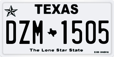 TX license plate DZM1505
