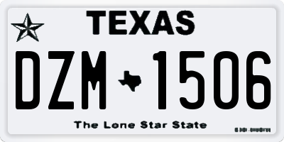TX license plate DZM1506